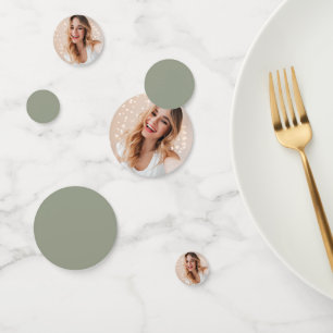 Confettis Photo personnalisée 16e anniversaire Sage Green