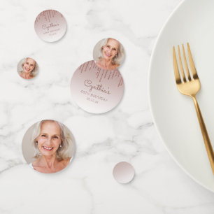 Confettis Photo personnalisée Rose Gold Parties scintillant