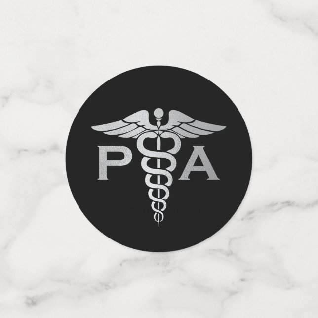 Confettis Physician Assistant PA Graduation Black Silver (Petit recto)