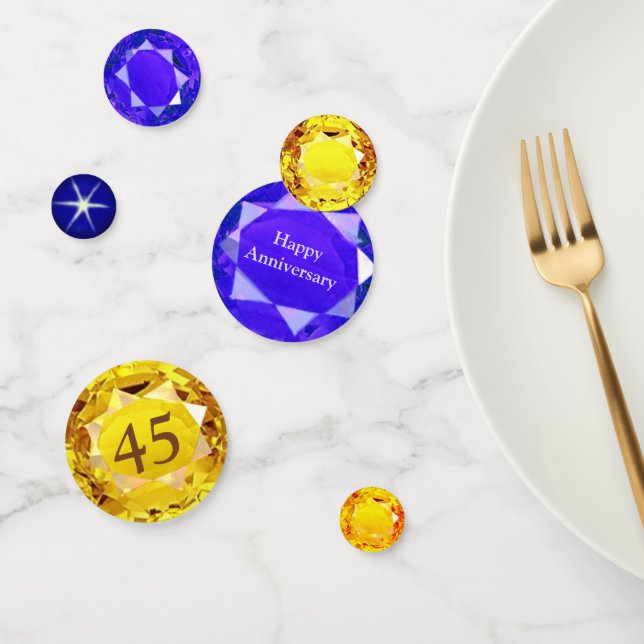 Confettis Pierres précieuses Chic 45 Anniversaire (Groupe)