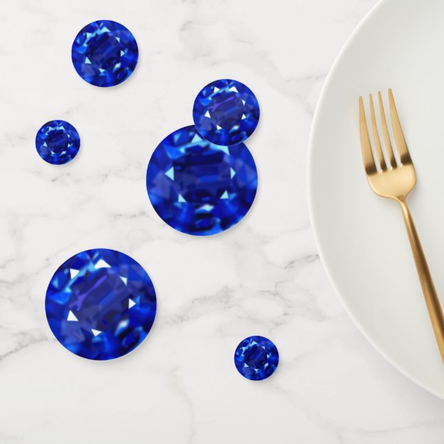 Confettis Pierres précieuses de saphir bleu élégant (Groupe)