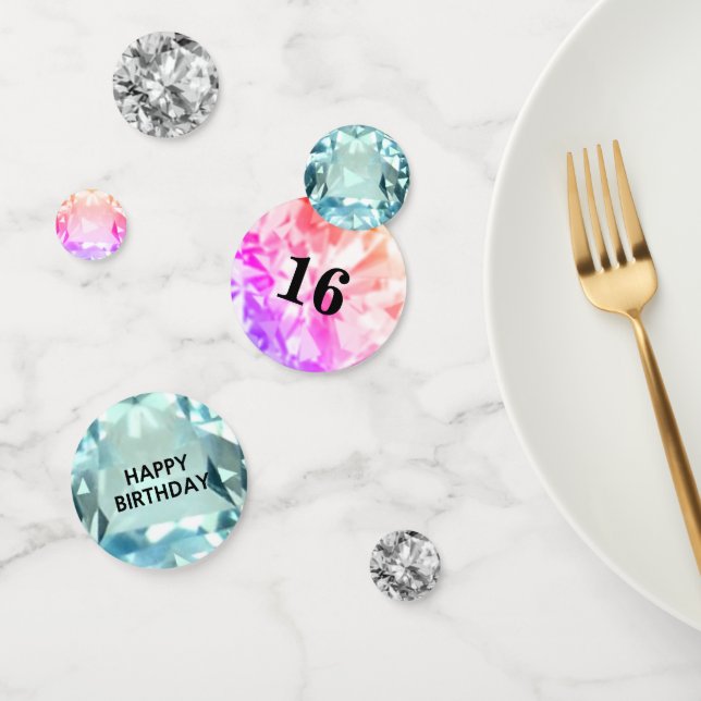 Confettis Pierres précieuses pour 15e 16e anniversaire chic (Groupe)