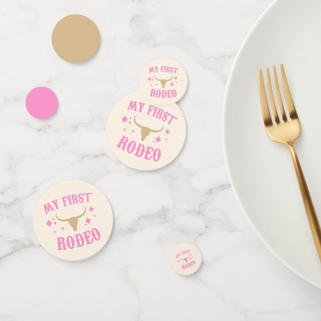 Confettis Pink My First Rodeo Cowgirl 1er Anniversaire (Groupe)