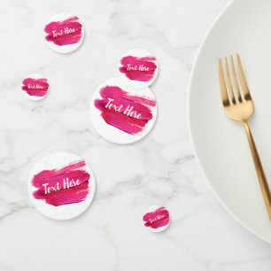 Confettis Pink Paint Text Ici abstrait moderne