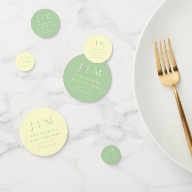 Confettis Pistachio Monogramme Formel Simple Classique Maria (Groupe)