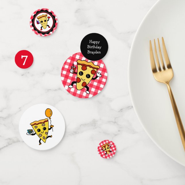 Confettis Pizza Thème Anniversaire Fête Personnalisée (Groupe)