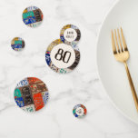 Confettis Plaques de licence 80th Birthday Retro<br><div class="desc">Ancienne collection de plaques vintages rouillées pour 80e anniversaire. L'âge et le nom peuvent être modifiés.</div>