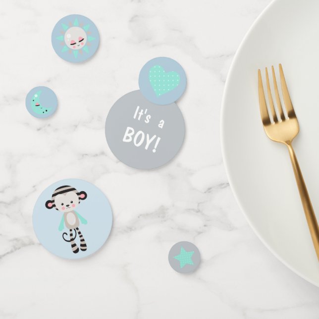 Confettis Plushie Monkey Boy Baby Shower (Groupe)