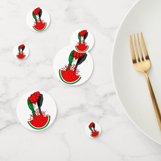 Confettis Poing de résistance palestinienne sur Watermelon (Groupe)