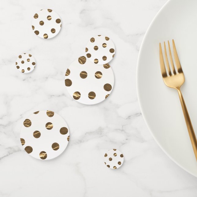 Confettis Points de Bronze Cuivré Feuille d'Or Blanche Fête  (Groupe)