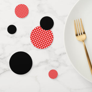 Confettis Pois rouge et blanc fête d'anniversaire