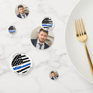 Confettis Police Officier Parti Photo Félicitations Ligne Bl