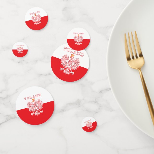 Confettis Pologne avec aigle rouge polonais (Groupe)