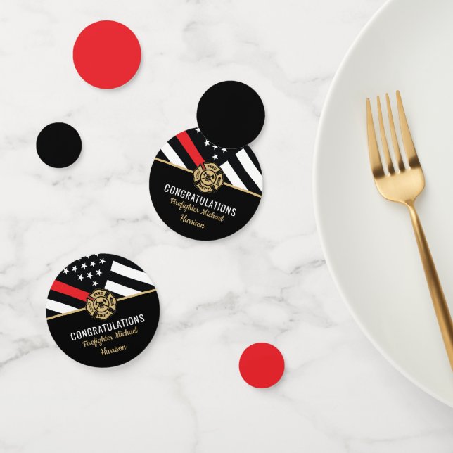 Confettis Pompier Pompier Académie Drapeau Fireman Graduatio (Groupe)