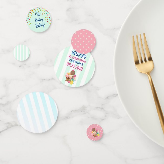 Confettis Poncs de crème glacée avec arrosages (Groupe)