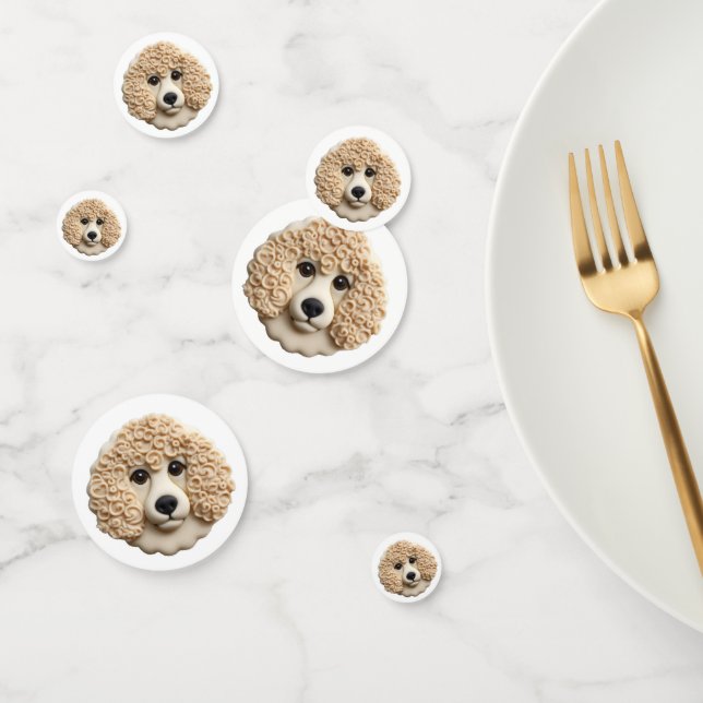 Confettis Poodle Chien 3D Inspiré (Groupe)