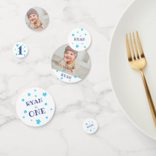 Confettis Premier anniversaire Blue Photo fête d'anniversair