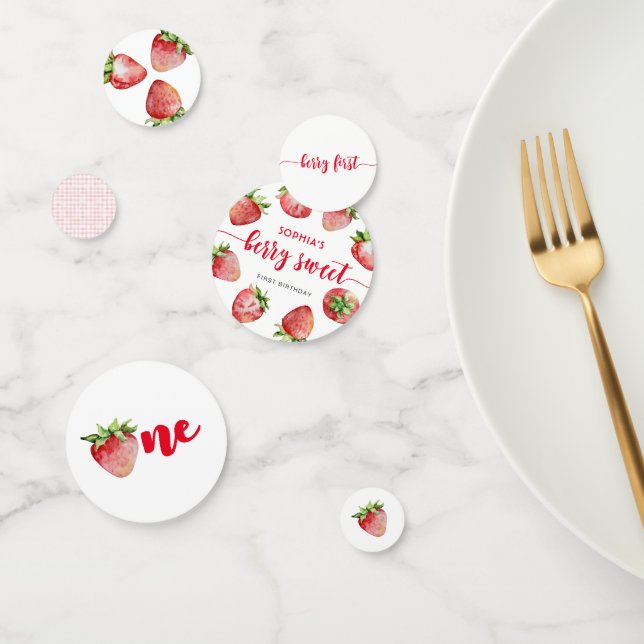 Confettis Premier anniversaire de fraise, douceur de baie (Groupe)