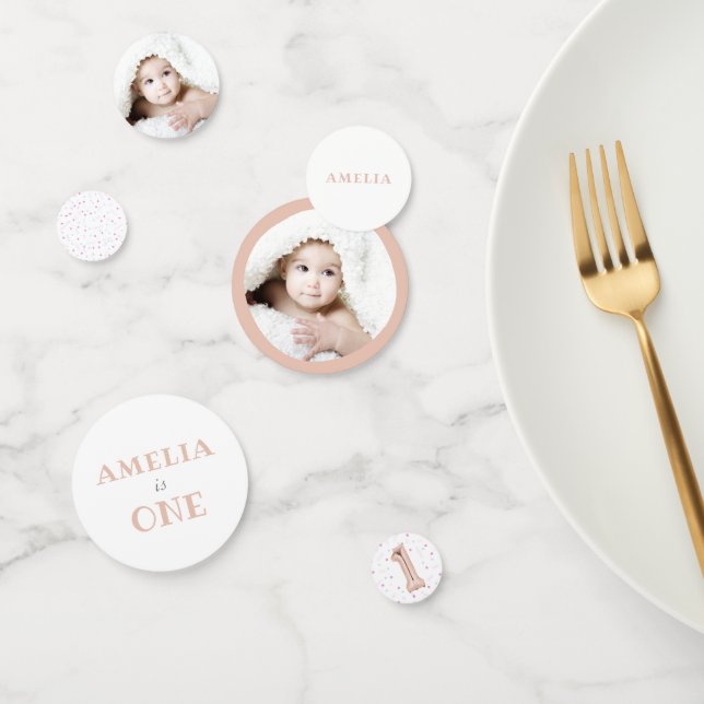 Confettis Premier anniversaire fille bébé fille photo Annive (Groupe)