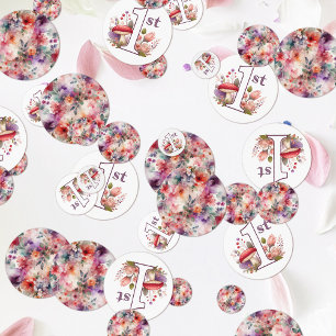 Confettis Première année de fée - Aquarelle florale enchanté