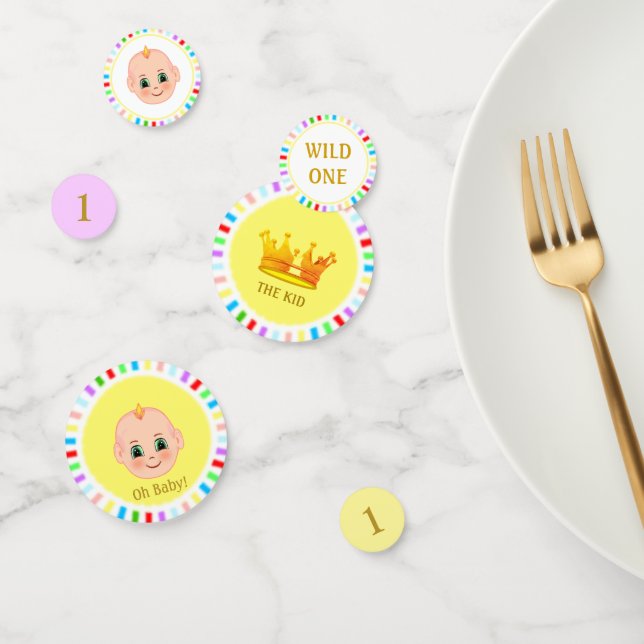 Confettis Première fête d'anniversaire de bébé et rayons mul (Groupe)