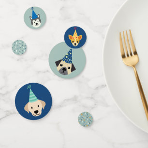 Confettis Puppée Party, bleu et vert