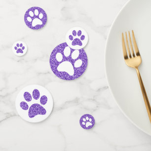 Confettis Puppy Kitty Empreintes de pattes pourpres Parties