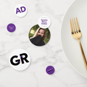 Confettis Purple Gros Gras Lettres D'Angle Coupé Graduation