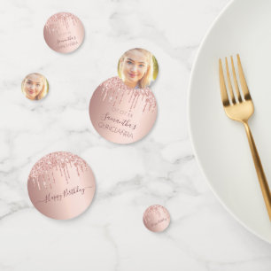 Confettis Quinceanera rose or parties scintillant gouttes ph