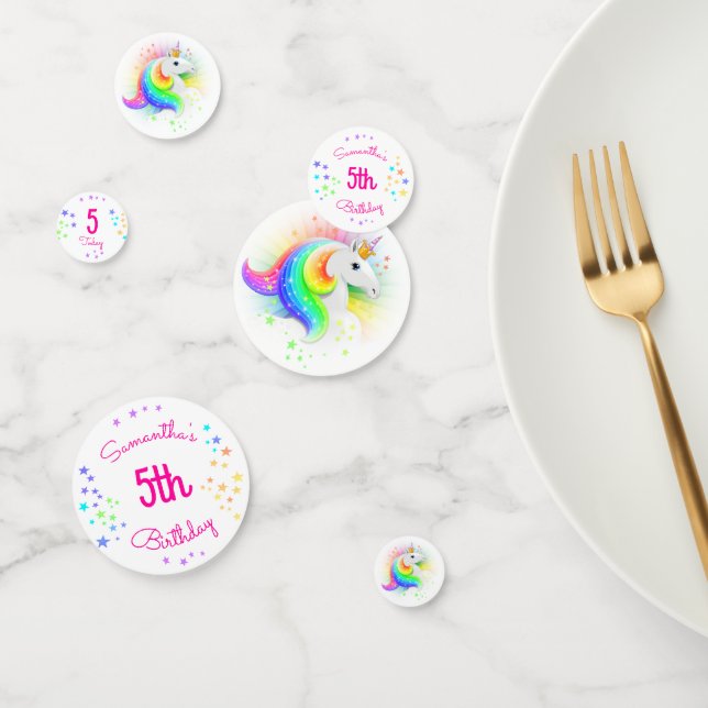 Confettis Rainbow Princess Unicorn Anniversaire personnalisé (Groupe)