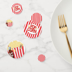 Confettis Rayures Rouges et Blanches Popcorn Amusant Fête d'