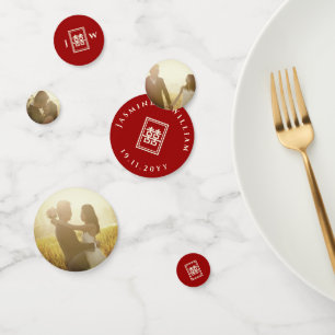 Confettis Rectangle classique Double Bonheur Mariage chinois