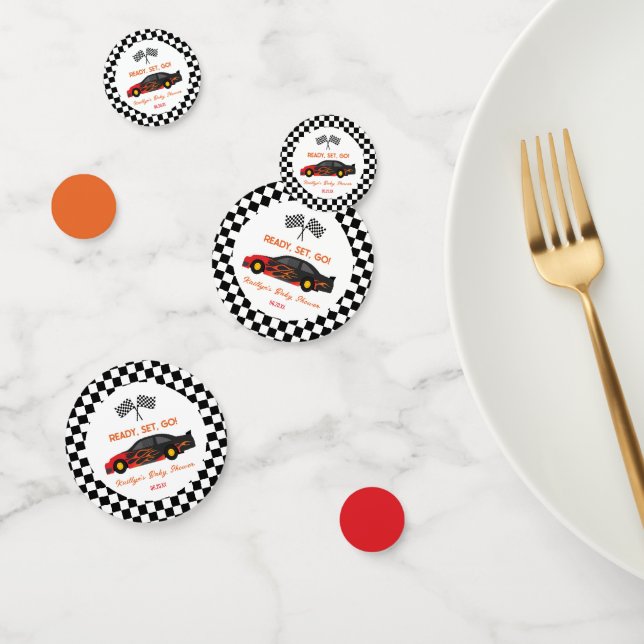 Confettis Red Flame Race Car Ready Set Go Baby shower (Groupe)