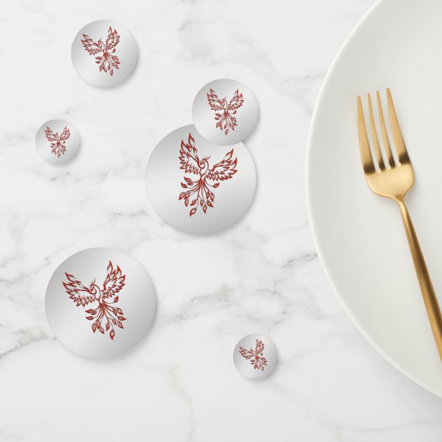Confettis Red Phoenix se lève Silver (Groupe)