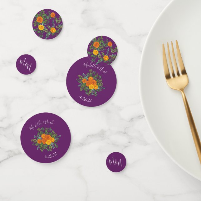 Confettis Ressort Rose orange violet Mariage (Groupe)