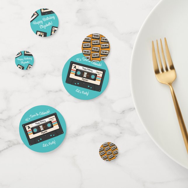 Confettis Retro 80's 90's Cassette Musique Anniversaire (Groupe)