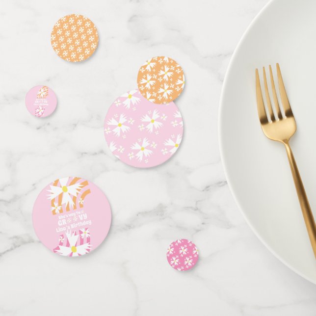 Confettis Retro Daisy Way Deux Groovy Rainbow Party   (Groupe)