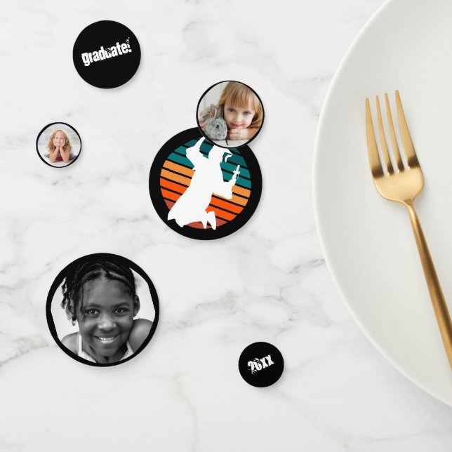 Confettis Retro Graduate Jumping pour Joy Rainbow (Groupe)