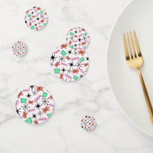 Confettis Rétro MCM rose orange vert noir