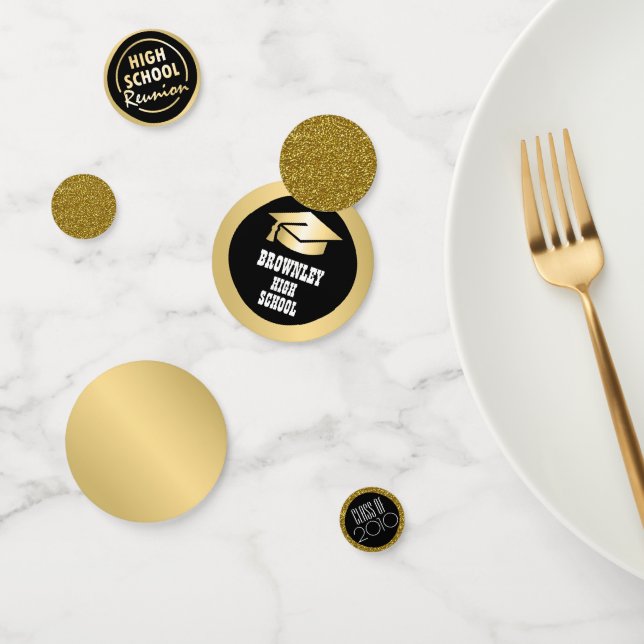 Confettis Réunion au lycée Noir, Or (Groupe)