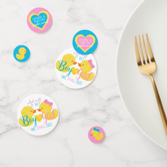 Confettis Révélation de genre de canard en caoutchouc Table  (Groupe)