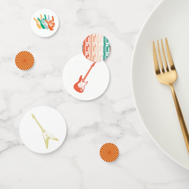 Confettis Rock and Roll Rockstar Guitare Anniversaire (Groupe)