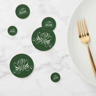 Confettis Rose fleuri blanc et vert