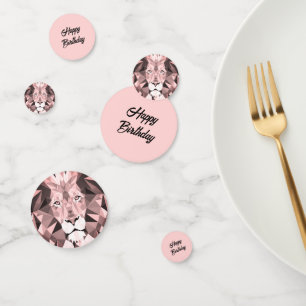 Confettis Rose Géométrique Tête de Lion Anniversaire