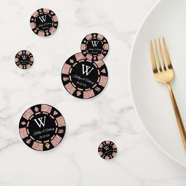 Confettis Rose Gold Parties scintillant Poker Chip Casino Ma (Groupe)