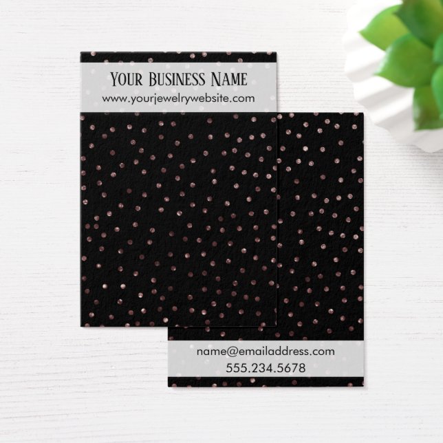 Confettis Rose Gold sur Carte de Présentation de B (Bureau)