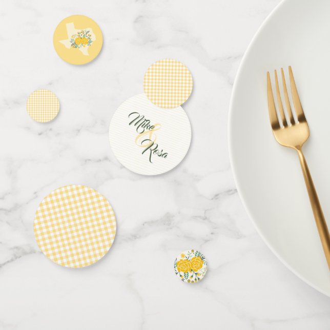 Confettis Rose jaune du Texas - En vichy Mariage d'État (Groupe)