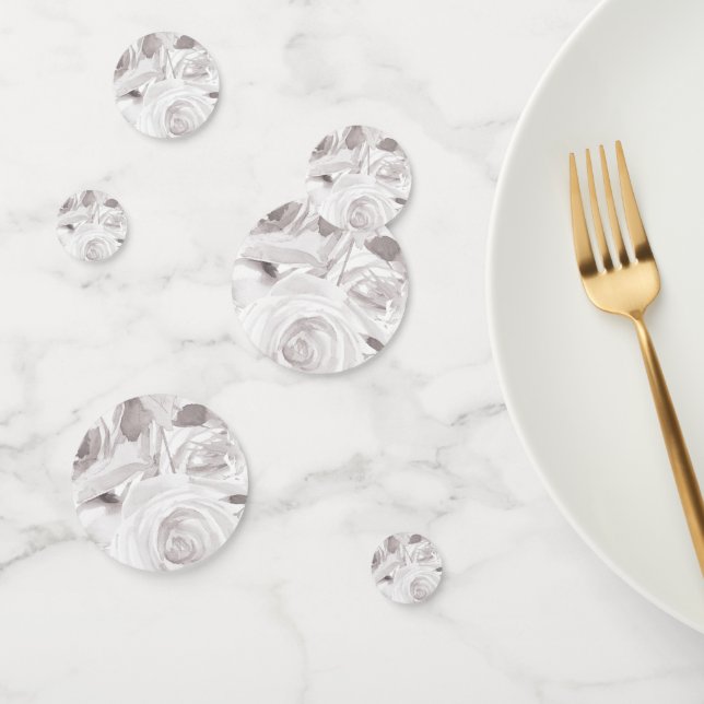 Confettis Roses blanches Fleurs Rose moderne Élégant Mariage (Groupe)