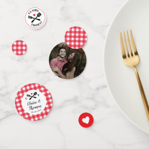 Confettis Rouge et blanc I Do BBQ Fiançailles douche