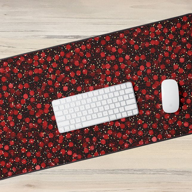 Confettis rouges élégants sur fond noir pailleté (Créateur téléchargé)